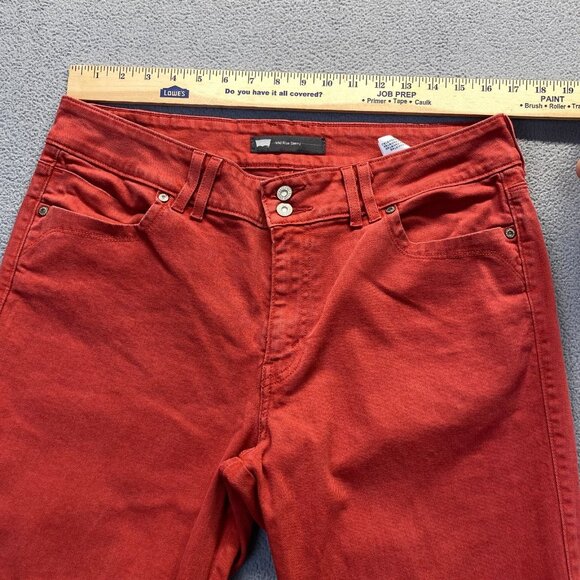 Levis Womens Jeans Mid Rise Skinny Size 16 M Red Pants Pockets Stretch - Picture 5 of 13